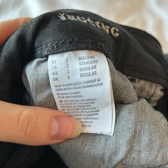 American Eagle Straight Leg Distressed Black Denim - Picture 4 of 5